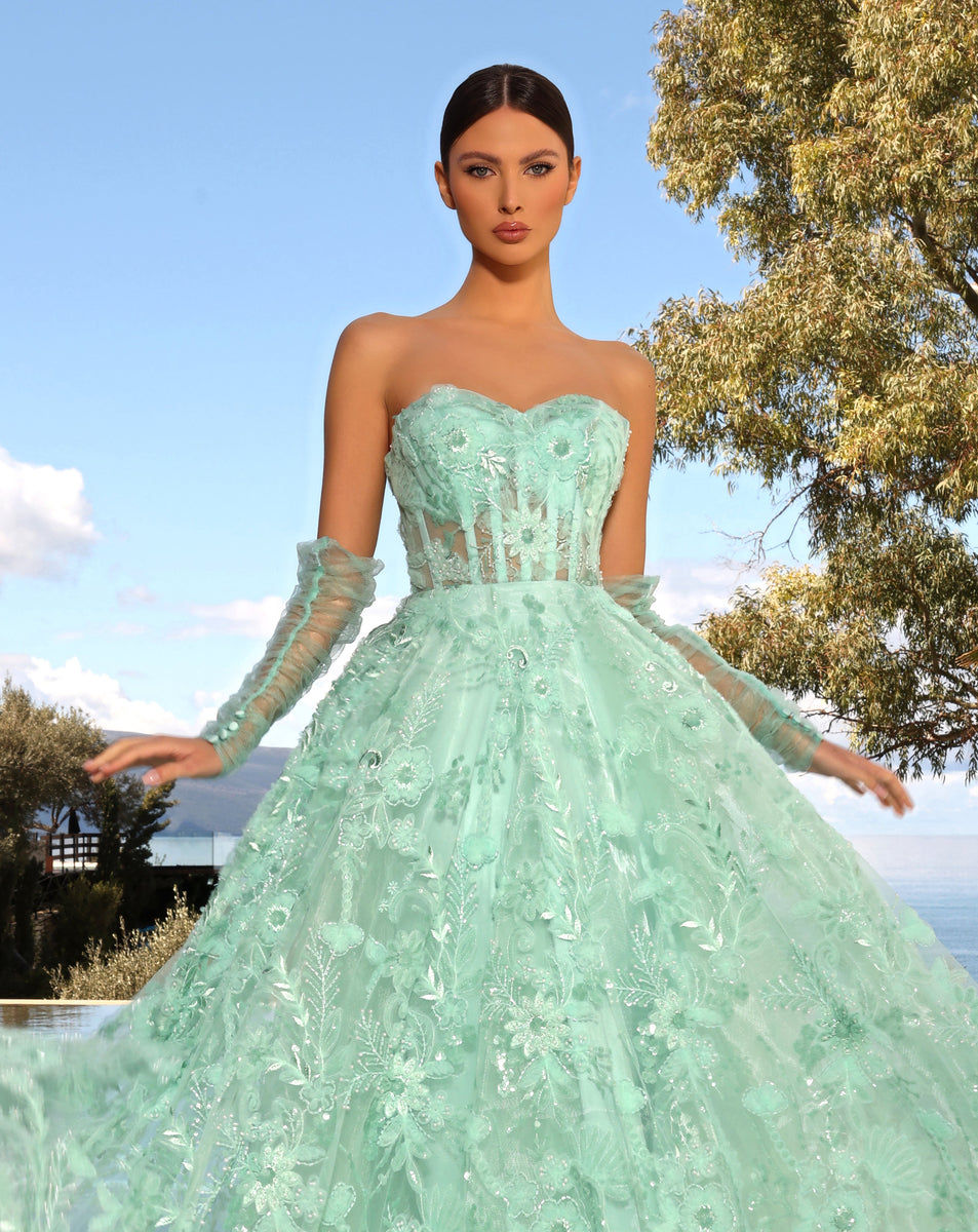 Mint green formal dress best sale