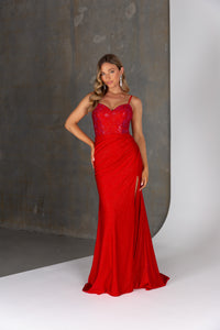 red formal dress