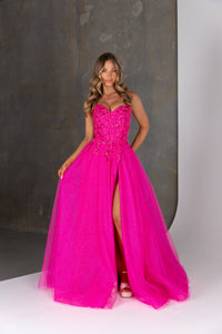 Hot pink formal dress
