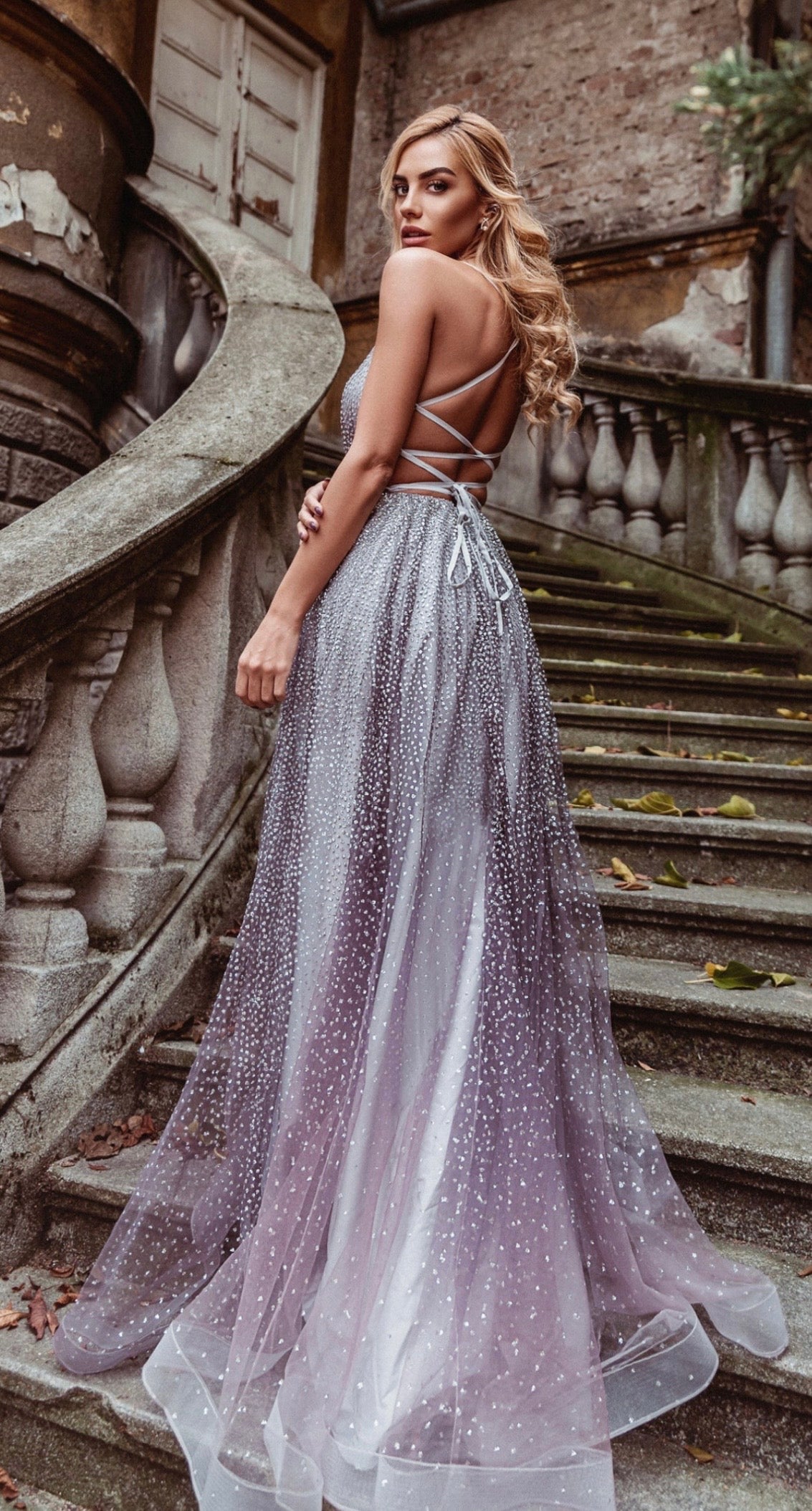 TW020 blue purple size 8 Sale dress