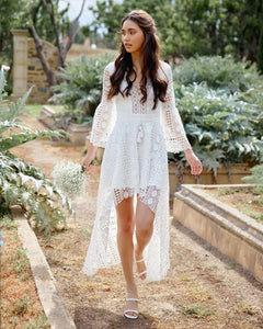 Boho H/L Lace Dress - White by Twosisters The Label Cocktail Dress