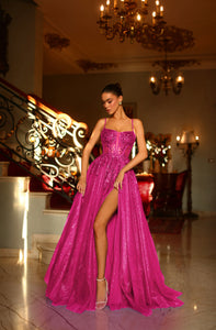 TE216 by Tina Holly Royal Blue, Lilac, & Fuchsia Pink Formal Dress