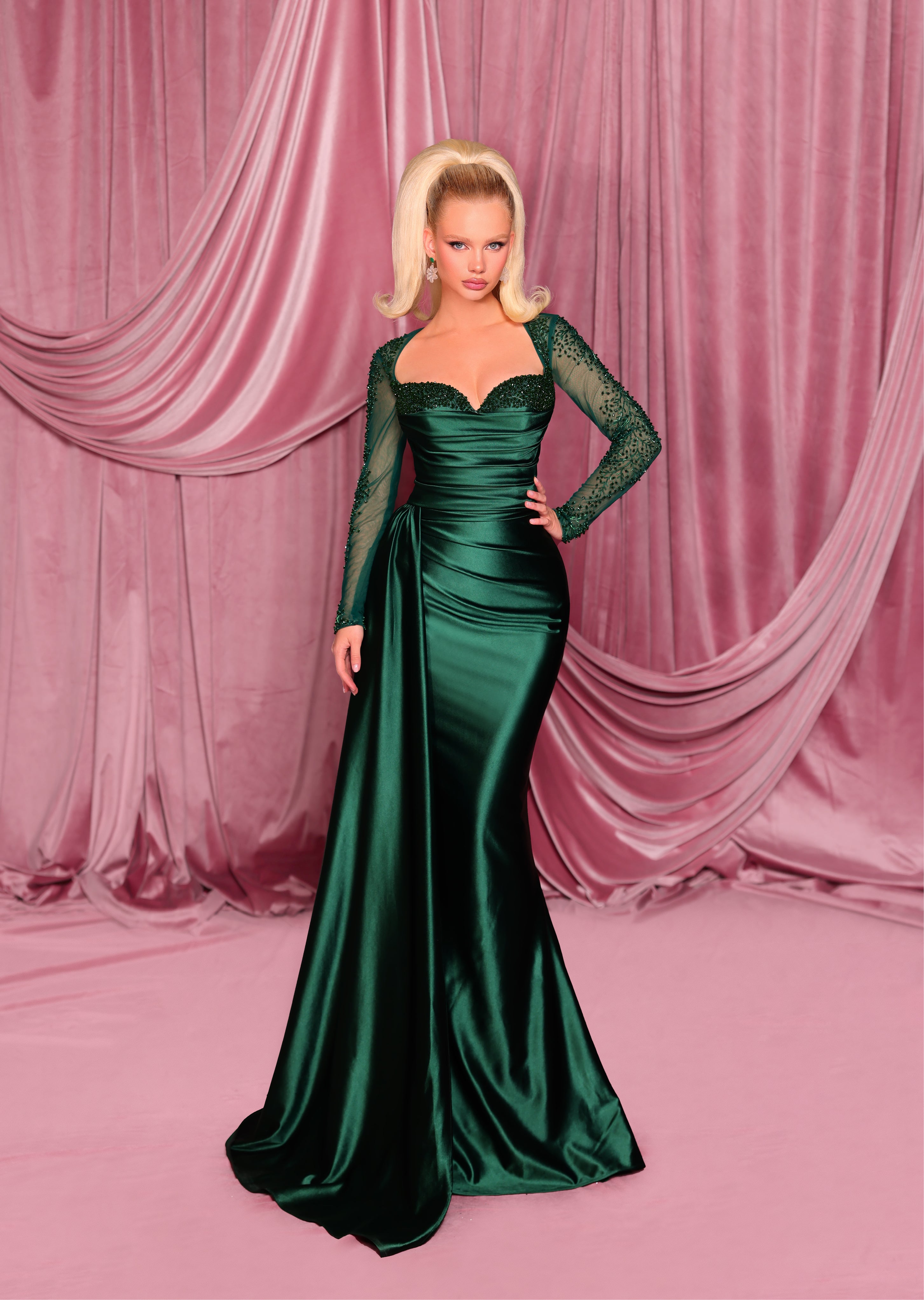 NC3078 Long Sleeve Evening Dress