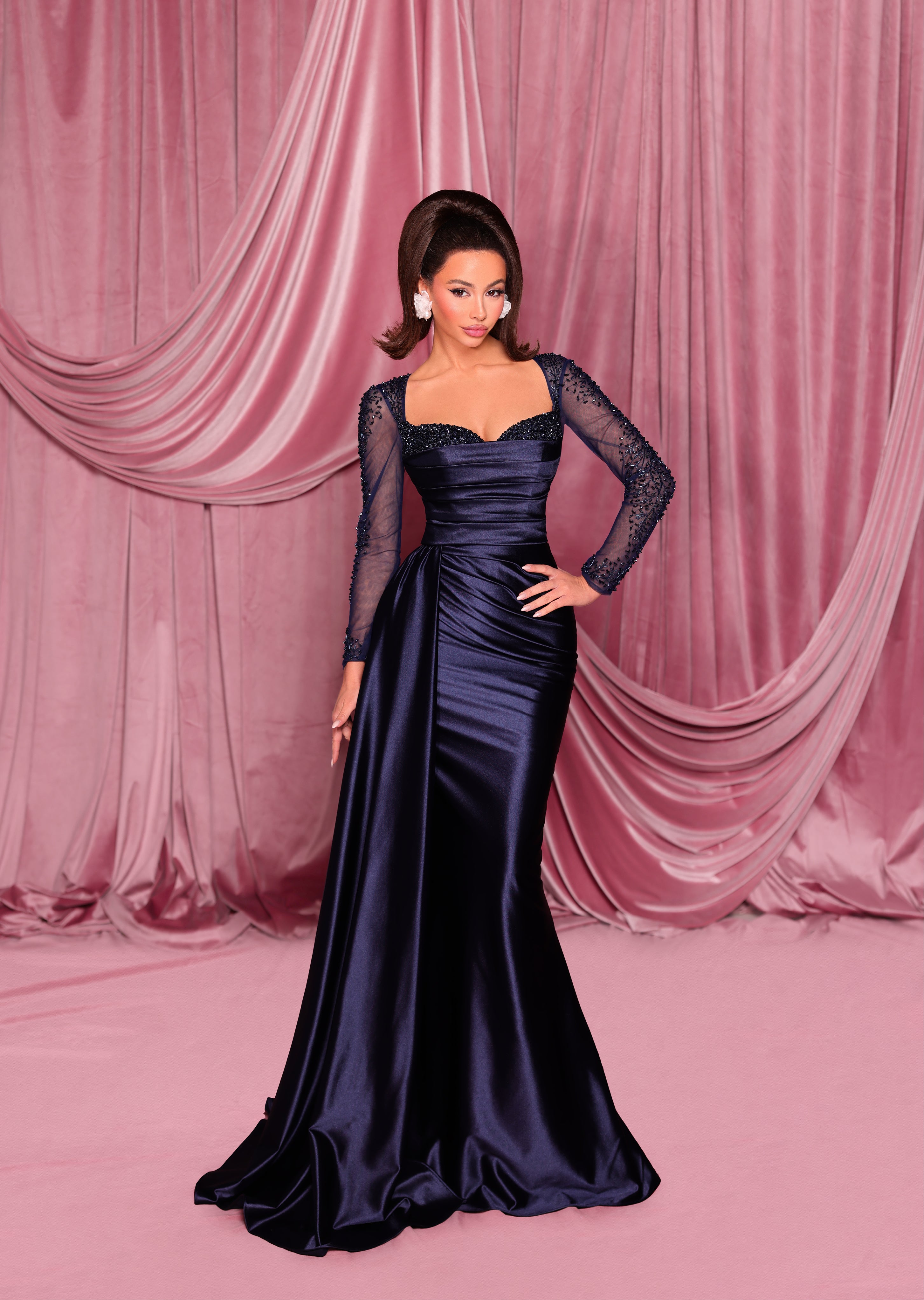NC3078 Long Sleeve Evening Dress