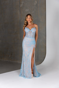 Pastel Blue/Nude formal dress