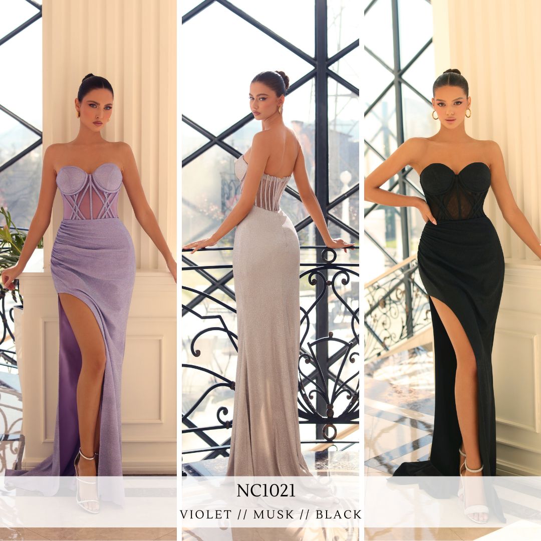 NC1021 by Nicoletta Musk, Black, & Violet Formal Dress