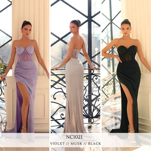 NC1021 by Nicoletta Musk, Black, & Violet Formal Dress