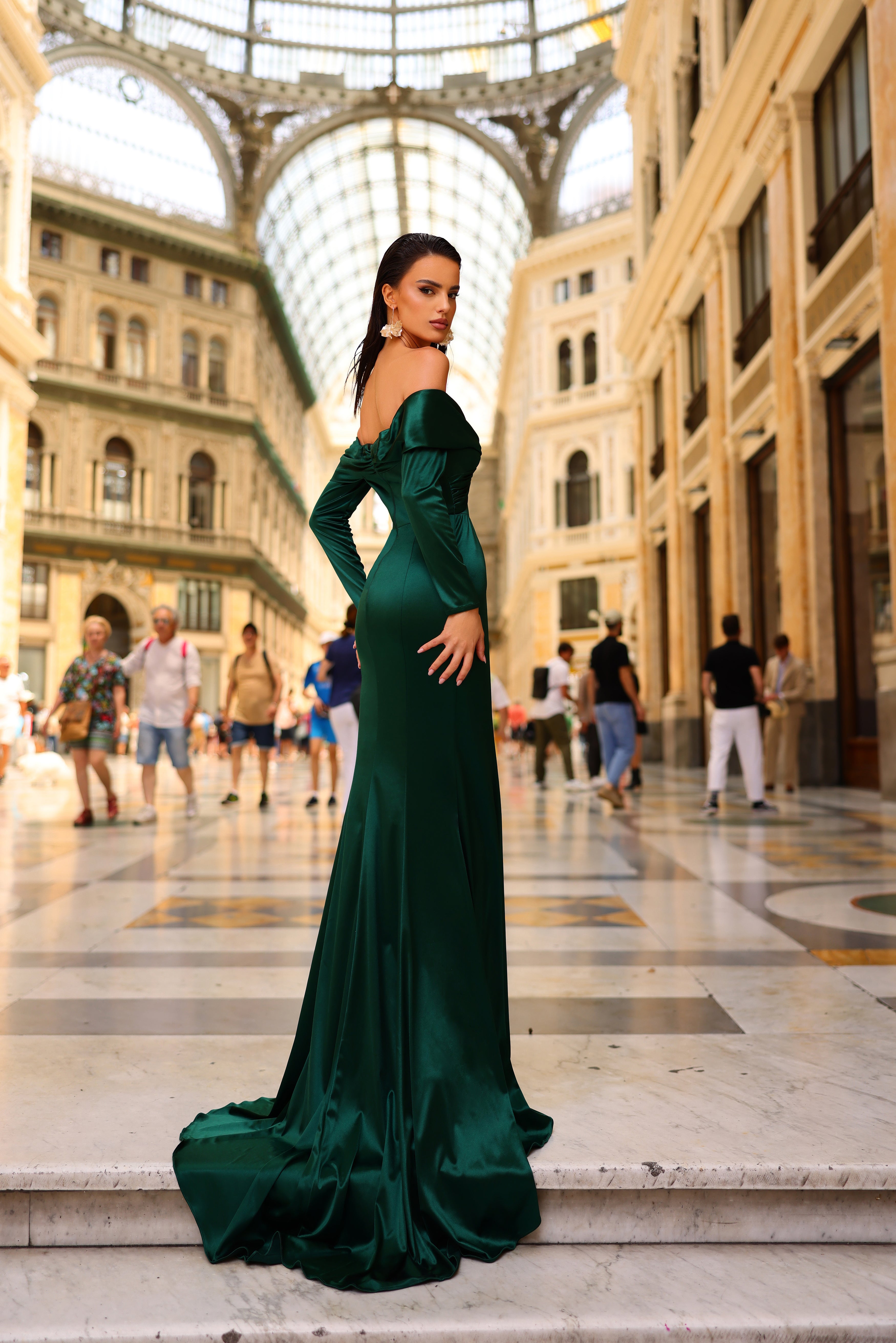 NC1043 by Nicoletta Ruby, Deep Emerald, & Gold Formal Dress