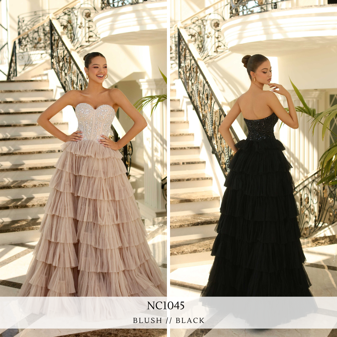 NC1045 by Nicoletta Blush, & Black Formal Dress