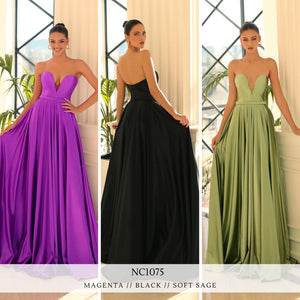 NC1075 by Nicoletta Sage, Magenta, & Black Formal Dress