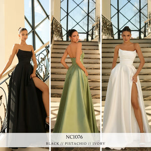NC1076 by Nicoletta Black, Ivory, & Pistachio Formal Dress