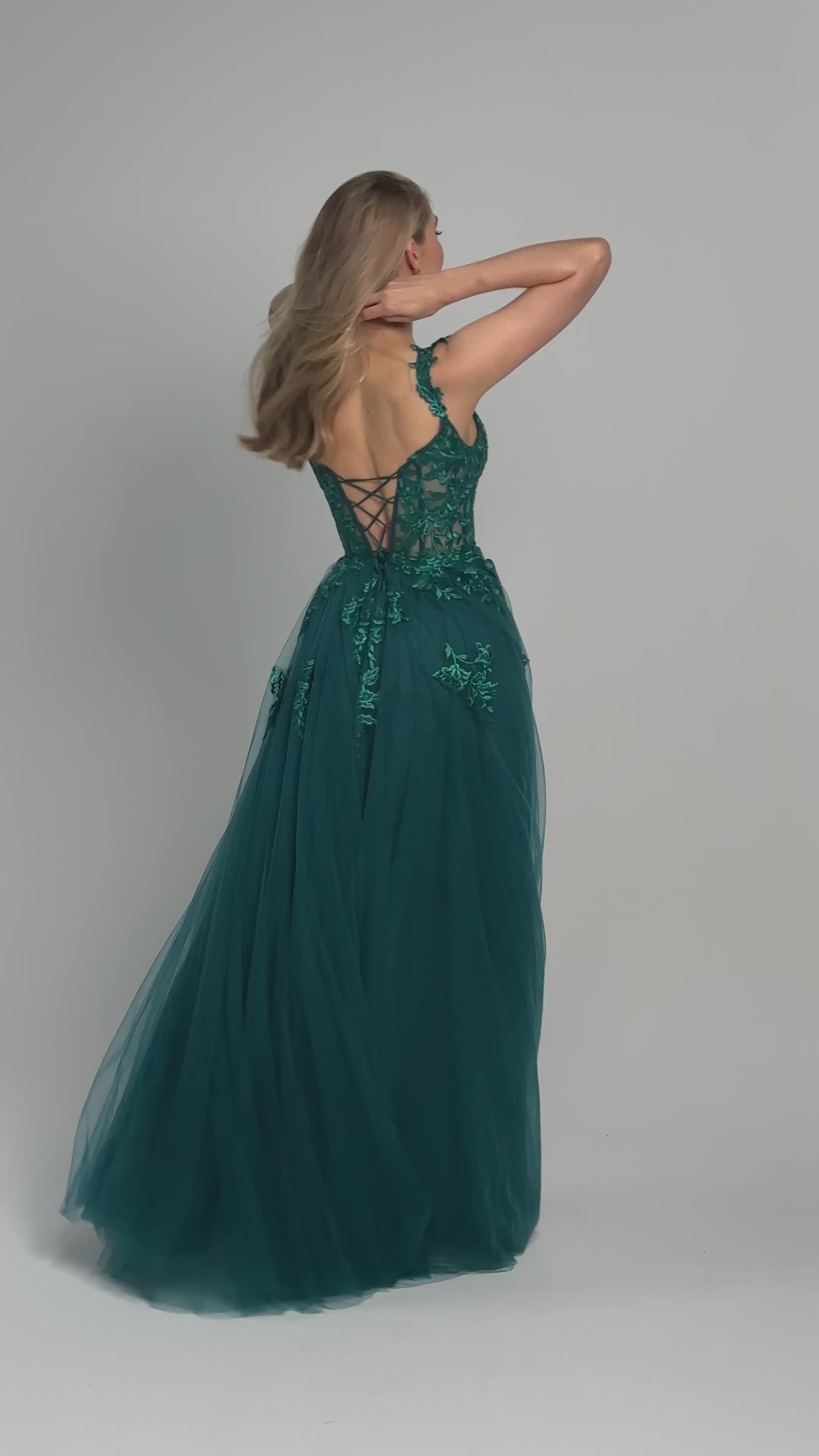 Maeve PO2317 by Tania Olsen Black, & Emerald Formal Dress