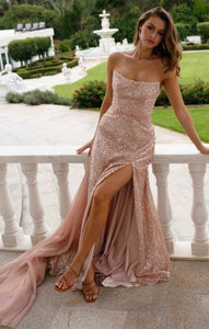 Houston by Tania Olsen Rose gold sale dress