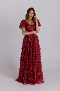 Tillie PO997 by Tania Olsen Pale Blue & Red Formal Dress