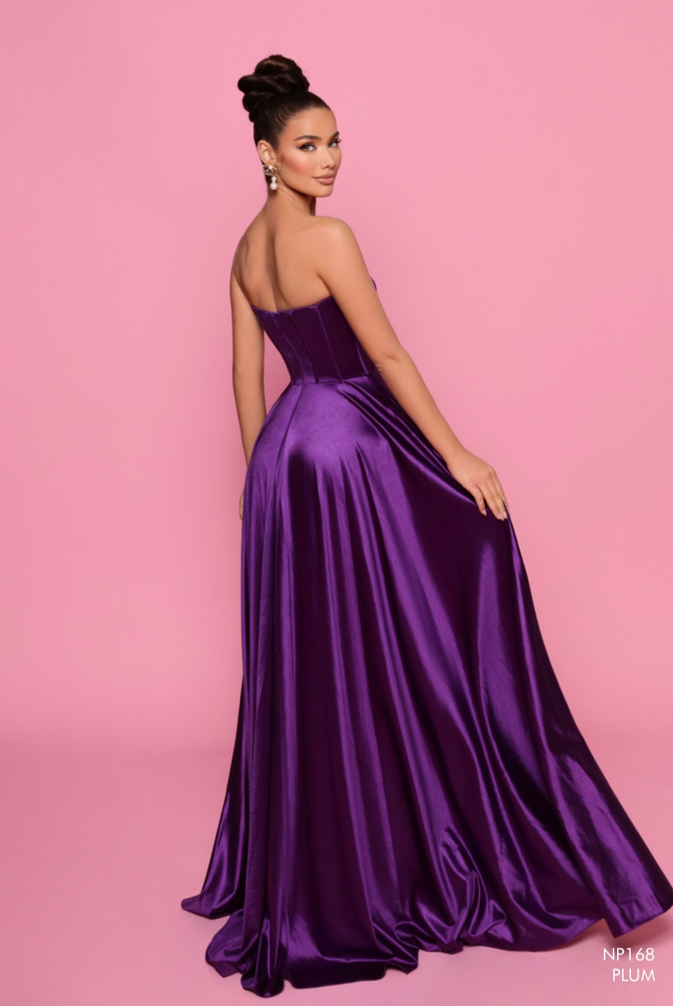 NP168 by Nicoletta Champagne, Plum, Soft Sage Formal dress